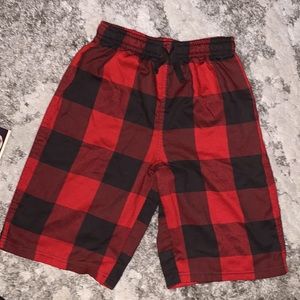 Tate and Tucker red black pajama plaid shorts, size L ( 10/12)